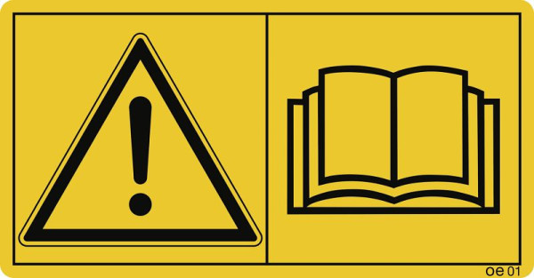 Moedel Vor Inbetriebnahme die Betriebsanleitung..., Folie, 68x35 mm, VE: 10 Stück/Bogen, 69439