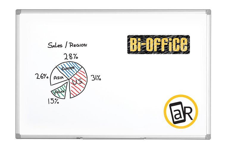 Bi-Office Maya Emailliertes Whiteboard mit Aluminiumrahmen und Metallrückseite 200x100cm, CR1306170
