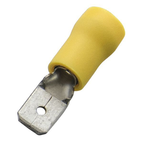 Haupa Flachstecker gelb isoliert 4,0-6,0/0,8, PVC-isoliert, ECO-line, VE: 100 Stück, 370426