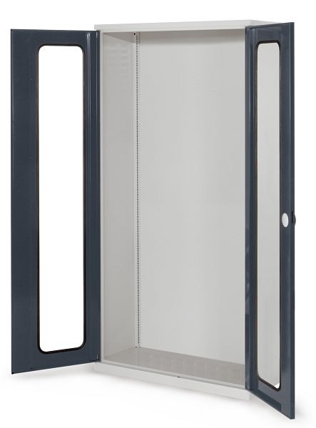 Kappes Systemschrank Leergehäuse Serie 400, RAL 7035/7016, H1950 x B1000 x T410 mm, Sichtfenstertüren, 1250.00.5024