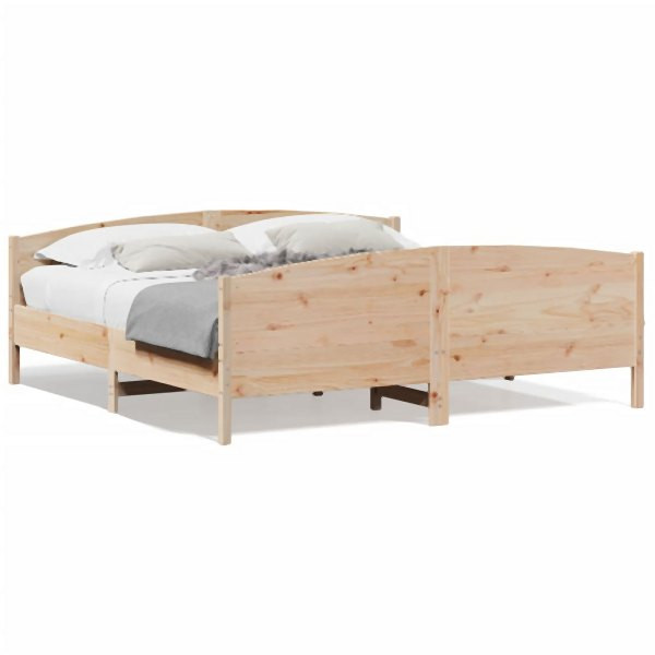 vidaXL Massivholzbett mit Kopfteil 200x200 cm Kiefer, 3216161