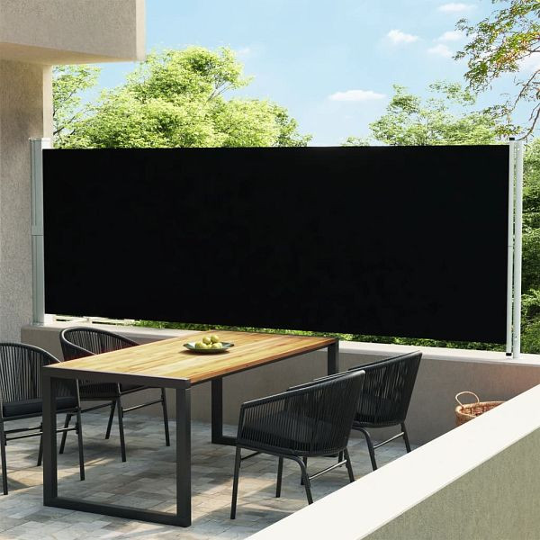 vidaXL Seitenmarkise Ausziehbar 600x160 cm Schwarz, 313375