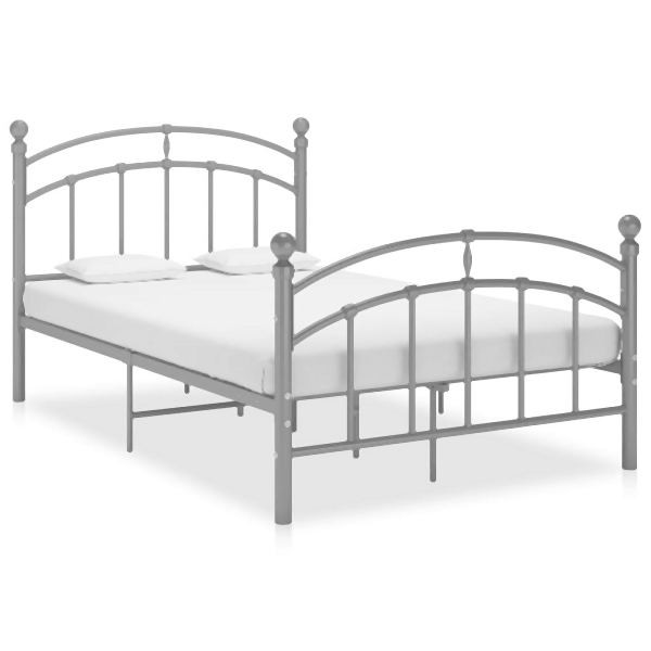 vidaXL Bettgestell Grau Metall 120x200 cm, 324975, 8720286163535