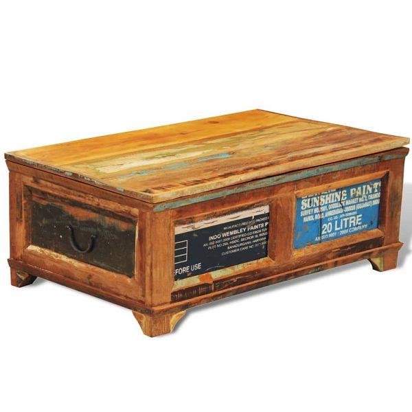 vidaXL Couchtisch mit Stauraum Vintage Altholz, Top-Qualität, 241092