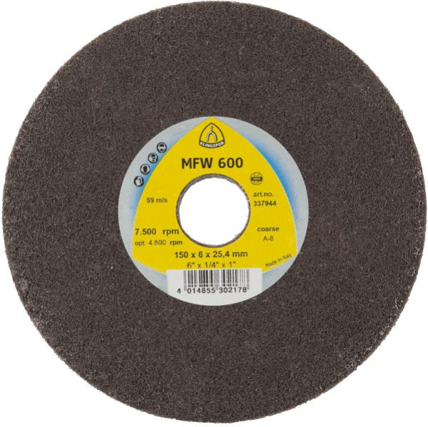 Klingspor MFW 600 Kompaktscheiben 150 x 3 x 25,4 mm Grob Siliziumkarbid, Hochleistungs-Vliesscheiben, VE: 10 Stück, 337948