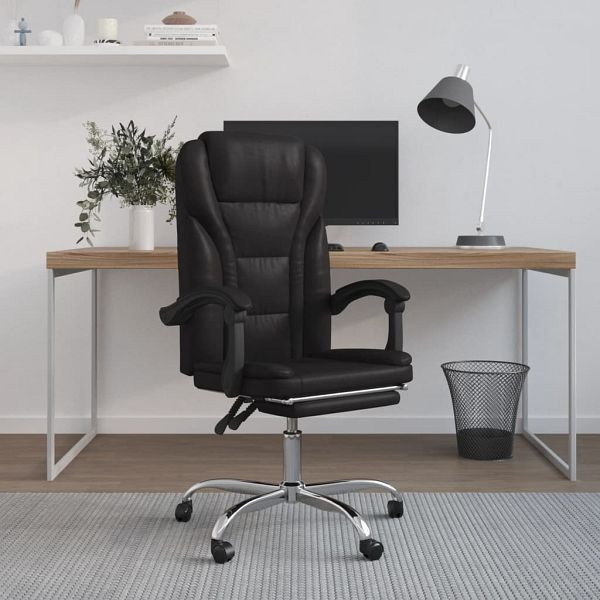 vidaXL Bürostuhl mit Liegefunktion Schwarz Kunstleder, 349697