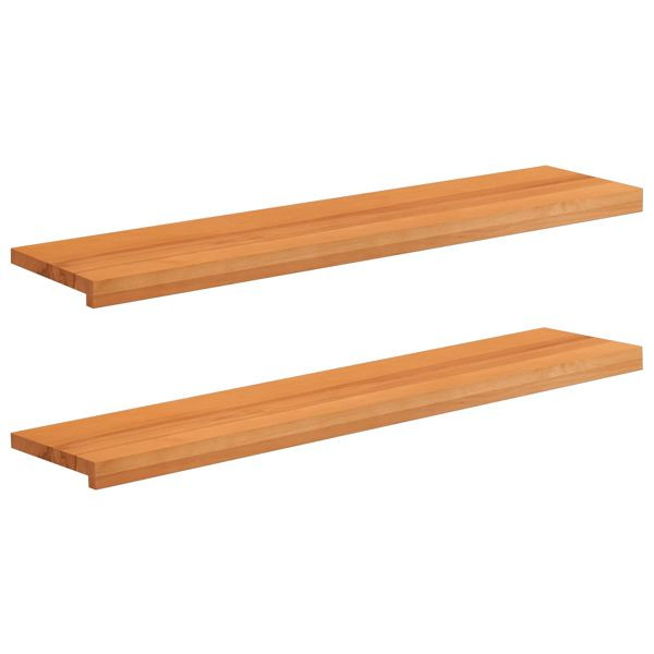 vidaXL Fensterbänke 2-teilig Hellbraun 120 x 30 x 2 cm Massivholz Buche, 42048196