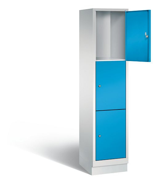 C+P Schließfachschrank Evolo, H1800xB420xT500mm, Farbe: Lichtgrau / Lichtblau, 48020-123 S10013