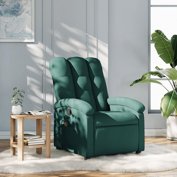 vidaXL Massagesessel Dunkelgrün Stoff, Füllmaterial: Schaumstoff, PP-Faser, 371745