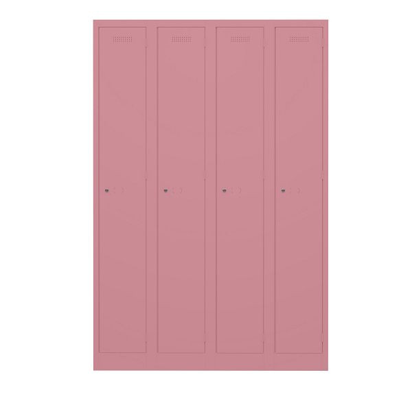 Bisley Garderobenschrank Primary Locker, 4 Abteile, 601 pink, PL3050Q1601