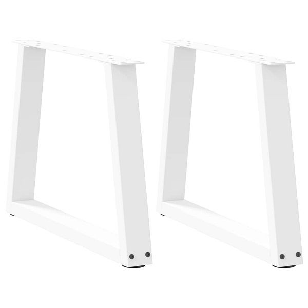 vidaXL Esstisch Beine V-Form 2 Stück Weiß 70x(42-43,3) cm Stahl, 4012557