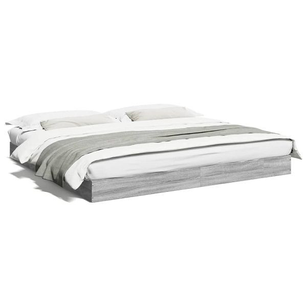 vidaXL Bettgestell Grau Sonoma 180x200 cm Holzwerkstoff, 842005