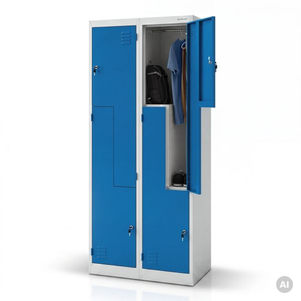 Jan Nowak Kleiderschrank Typ L, grau-blau, 800x1850x450 mm, JULIA, 2220