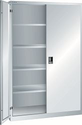 LISTA Flügeltürschrank (BxTxH) 1250x400x1950mm CODE Lock, Lichtgrau, 4 Verstellböden, Vollblechtür, 60.420.020.C