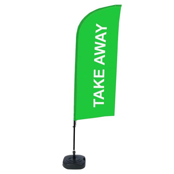 Showdown Displays Beachflag Alu Wind Komplett-Set Take Away Grün ECO, BFAW310-WT21-I67ECO