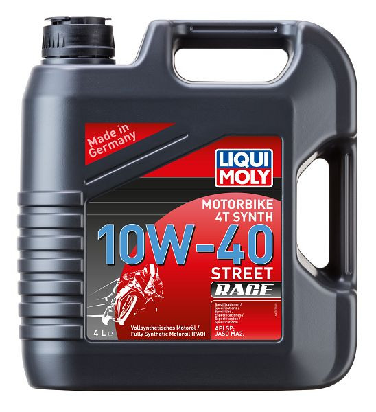 LIQUI MOLY Motoröl Motorbike 4T Synth 10W-40 Street Race, Kanister Kunststoff, VE: 4 Liter, 20754