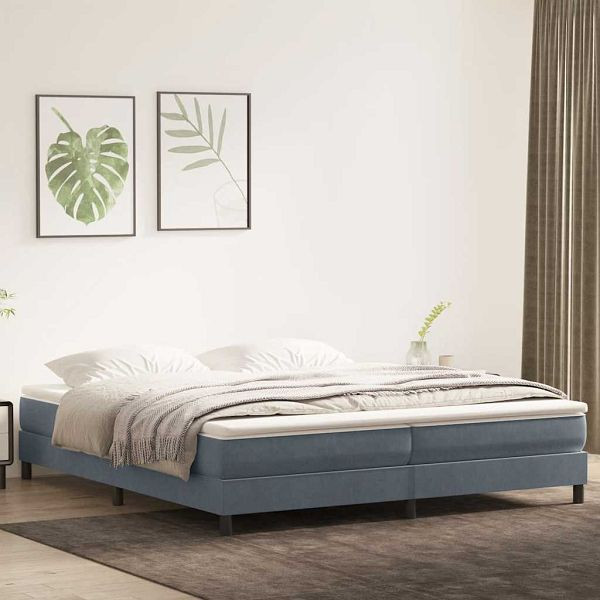 vidaXL Boxspringbett ohne Matratze Dunkelgrau 200x210 cm Samt, 3315844