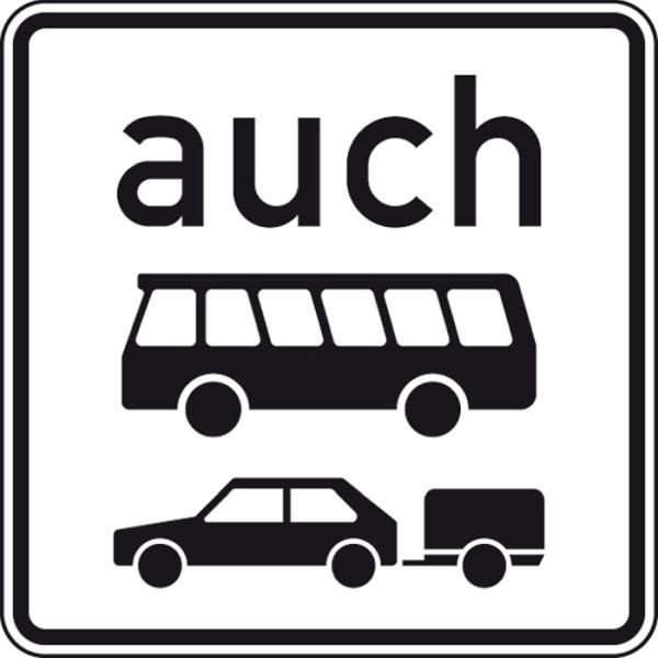 Stein HGS auch Kraftomnibusse und Personenkraftwagen mit Anhänger, Nr.1060-32, 600x600mm /RA1/Flachform 3mm, 1060-32-213