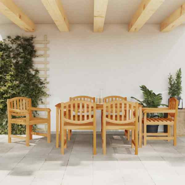vidaXL 7-tlg. Garten-Essgruppe Massivholz Teak, 3157932