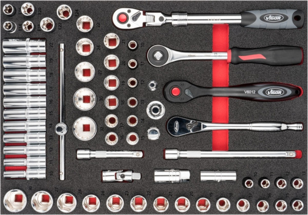 VIGOR Steckschlüssel Satz, Anzahl Werkzeuge: 65, V6822, 4047728068284