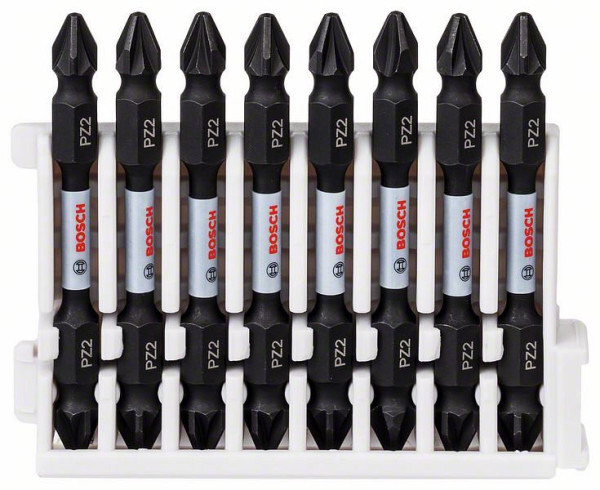 Bosch Doppelklingen Schrauberbit-Set Impact Control, 8-teilig, PZ2-PZ2, 65 mm, VE: 5 Stück, 2608522338