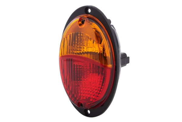 HELLA Heckleuchte, Agroluna, Glühlampe, 12V, Einbau/Anbau/geschraubt, Lichtscheibenfarbe: rot/gelb, Schutz-Kontakt-Stecker, links/rechts, 2SD 343 130-377
