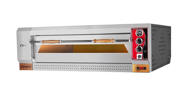 GMG Pizzaofen Compact S, 4x Ø 30 cm, 5 kW 400V, stapelbar, mit Schamottsteinboden, 1 Backkammer, PCS62E