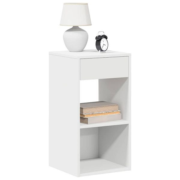 vidaXL Nachttische mit Schublade 2 Stk. Weiß 35x34x66,5 cm, 858714