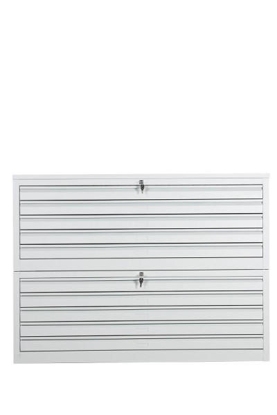 Gürkan Flachablageschrank, 95 x 140 x 105 cm, Lichtgrau, EU Zylinderschloss, MPC/10.A0/TX, 111758