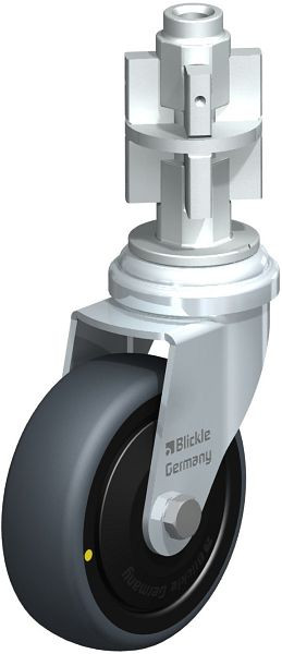Blickle LRA-TPA 75K-ELS-FK-E05 Apparate-Lenkrolle mit Expander, Thermoplastisches Gummi-Elastomer, Grau, 751112