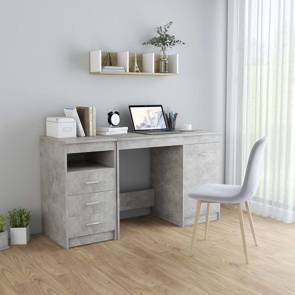 vidaXL Schreibtisch Betongrau 140x50x76 cm Holzwerkstoff, 3054784
