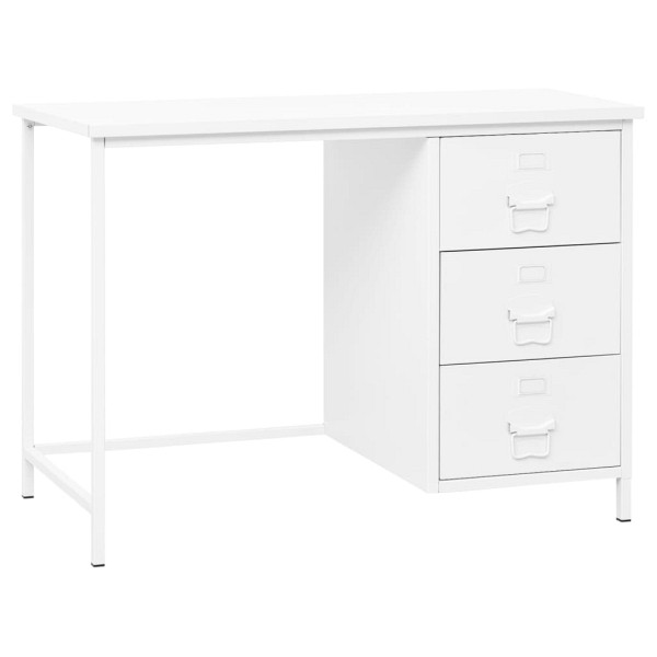 vidaXL Schreibtisch Industrie-Stil mit Schubladen Weiß 105x52x75 cm, 339635