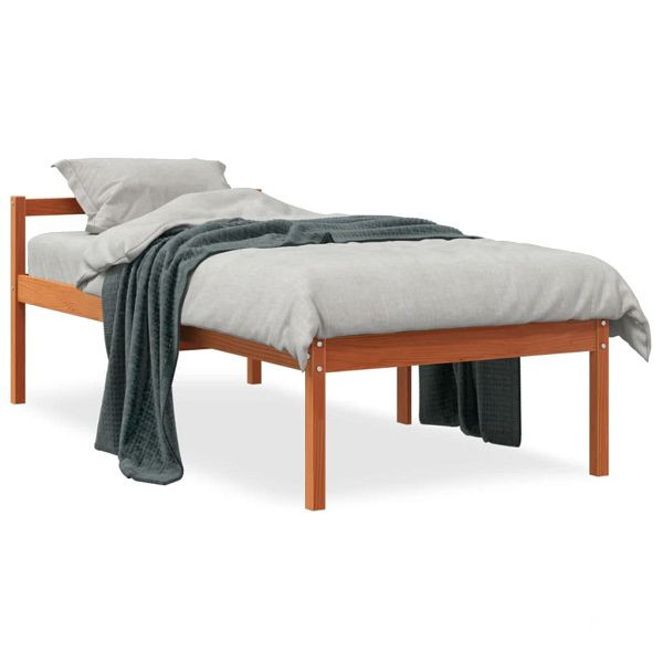 vidaXL Seniorenbett Wachsbraun 75x190 cm Massivholz Kiefer, 844150