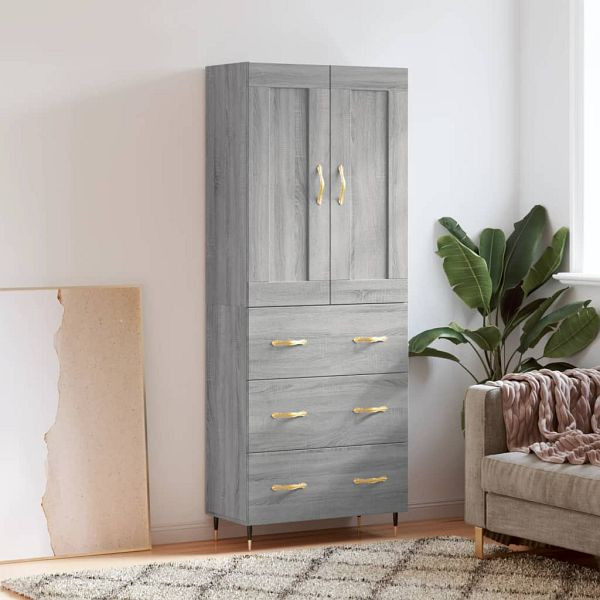 vidaXL Highboard Grau Sonoma 69,5x34x180 cm Holzwerkstoff, 3199735