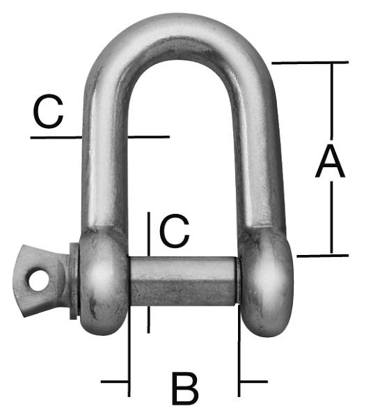 Vormann Schäkel 56 x 28 x 14 mm, verzinkt, VE: 10 Stück, 007900223HP