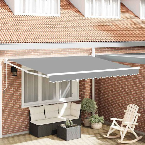 vidaXL Markise Weiß 3,5 x 2,5 m Metall, 362017, 8720845740443