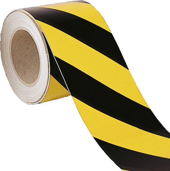 Moedel Warnmarkierung linksweisend, Folie, reflektierend, Gelb-Schwarz, 50 mm x 15 m, 55126