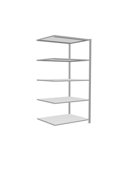 Schulte Anbauregal, Steckregal MULTIplus250, 2000 x 1000 x 800 mm, 5 Fachböden, Kreuzstrebe, RAL 7035 lichtgrau, 32885
