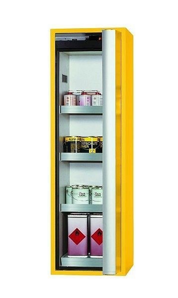 asecos Sicherheitsschrank S-PHOENIX Vol.2-90, S90.196.060.FDACR in sicherheitsgelb RAL 1004 mit 3x Wannenboden Standard (Edelstahl), 30236-002-33457