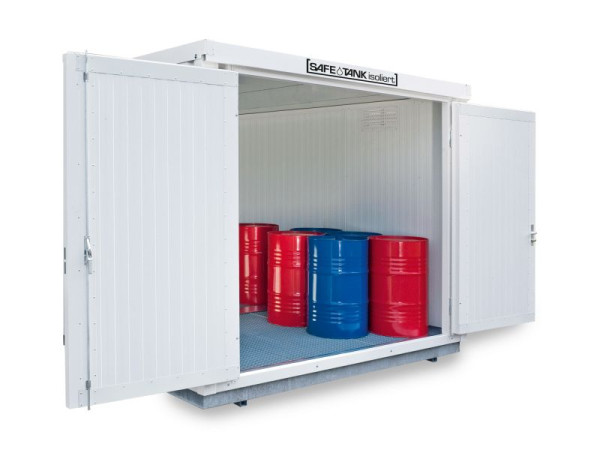 SÄBU SAFE Tank STI 1000 KTC, isoliert, montiert, Kunststoffbeschichtet RAL 9002, 3.050 x 2.170 x 2.560 mm, F8853960301-F911