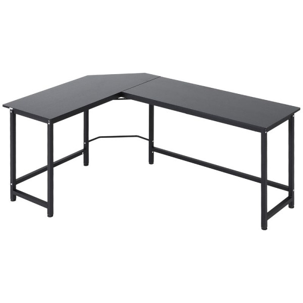 Vinsetto Computertisch Schreibtisch Eckschreibtisch höhenverstellbar Metall Schwarz 168 x 120 x 75 cm, 920-061