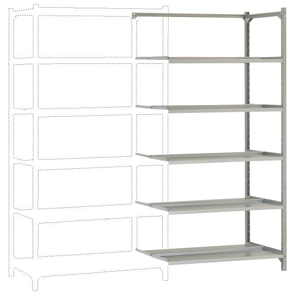 Manuflex Archivdoppel-Anbauregal mit 5 Stahlböden, HxBxT = 1900 x 960 x 600 mm, RA2582