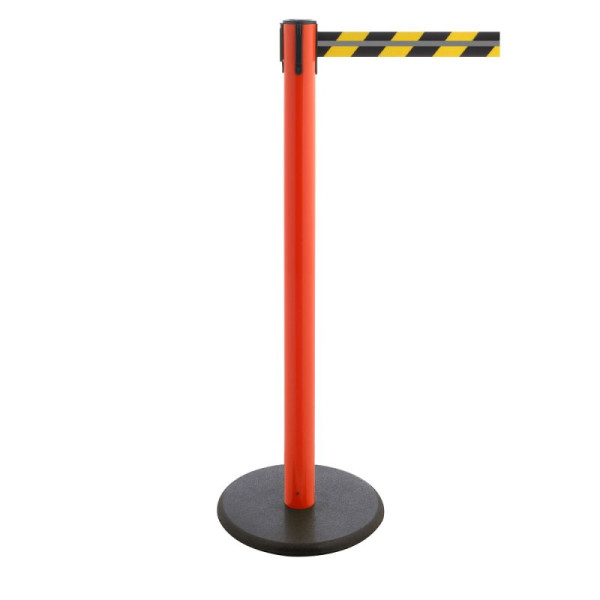 Stein HGS Personenleitsystem 'P-Line Famous Reflex' aus Kunststoff, reflektierendes Gurtband, schwarz/gelb mit Reflektorstreifen, 3,5 m, rot, 65857.0008