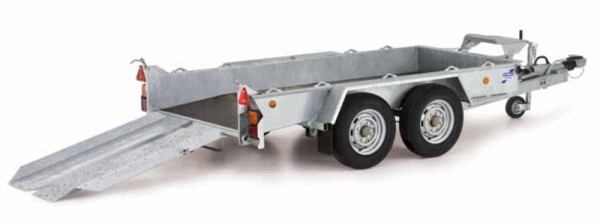 Ifor Williams GH146 BT Baumaschinen Anhänger mit verschiebbaren Auffahrrampen 150 cm, Maße: 1840 x 4190 mm, SW239461