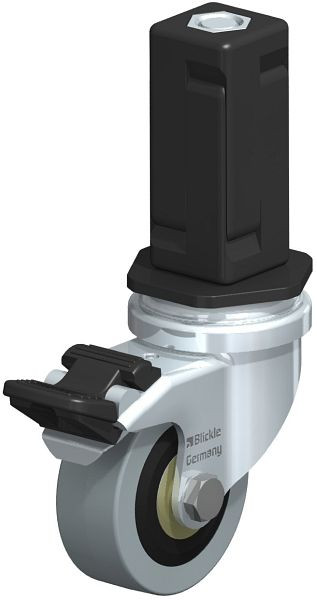 Blickle LRA-VPA 50K-FI-EV04 Apparate-Lenkrolle mit Expander & Feststeller, Vollgummi, Grau, 847977