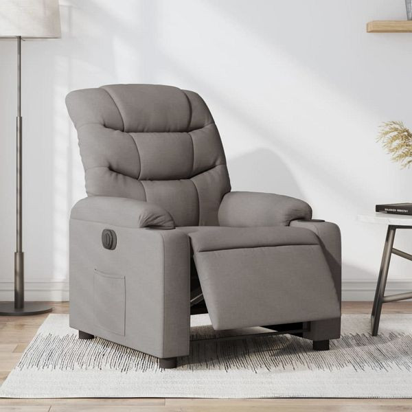 vidaXL Relaxsessel Elektrisch Taupe Stoff, Füllmaterial: Schaumstoff, PP-Faser, 3206634