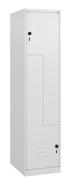 C+P Z-Spind Classic PLUS, 2 Abteile, 1700x400x500mm, 9016/9016, Drehriegel, 0800037-122 S10026