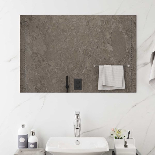 vidaXL LED-Badezimmerspiegel Transparent 90 x 60 cm Gehärtetes Glas, 42045783