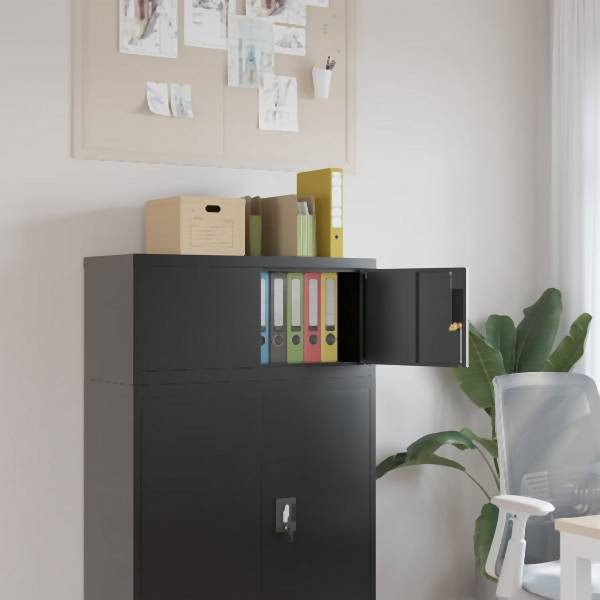 vidaXL Aktenschrank Schwarz 90x40x40 cm Stahl, 339718, 8720845889401