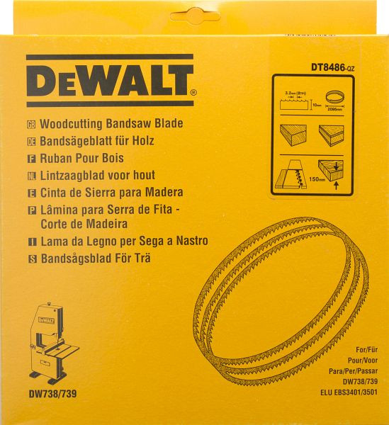 DeWalt Bandsägeblatt 2095x10x0,6mm 3,2mm, speziell gehärtete Zahnreihen, DT8486-QZ